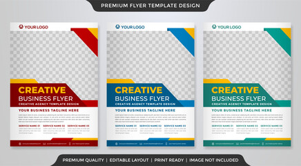 a4 flyer template design with minimalist style and abstract background use for business pamphlet