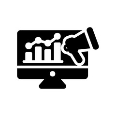 Digital Marketing icon vector illustration in solid style about marketing and growth for any projects
