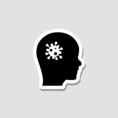 Coronavirus man head sticker icon