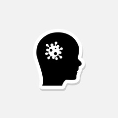 Coronavirus man head sticker icon