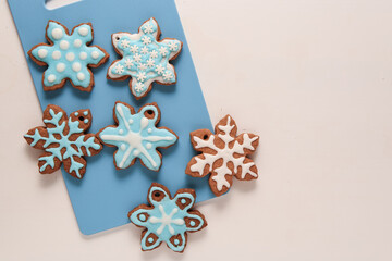 gingerbread cookies christmas background top view