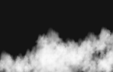 White fire smoke or  fog isolated on transparent background.