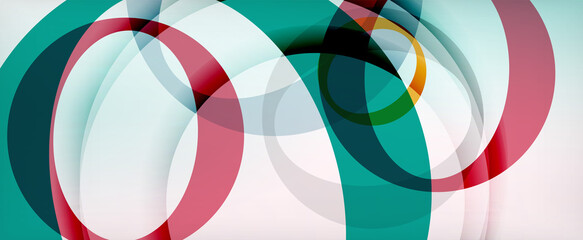 Obraz premium Ring geometric shapes, o letter repetition wallpaper. Abstract background for business or technology presentations, internet posters or web brochure covers