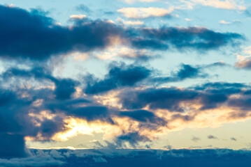 Dramatic clouds at sunset. clouds sunset at evening winter.