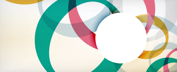 Fototapeta premium Ring geometric shapes, o letter repetition wallpaper. Abstract background for business or technology presentations, internet posters or web brochure covers