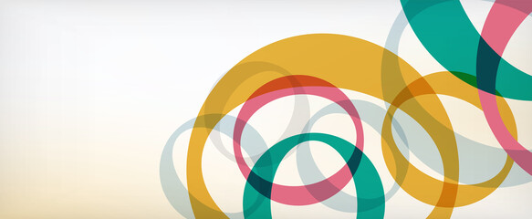 Obraz premium Ring geometric shapes, o letter repetition wallpaper. Abstract background for business or technology presentations, internet posters or web brochure covers