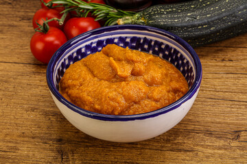 Vegetarian cuisine - Zucchini puree with herbs