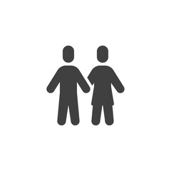 Man and woman couple vector icon. filled flat sign for mobile concept and web design. Family relationship glyph icon. Symbol, logo illustration. Vector graphics