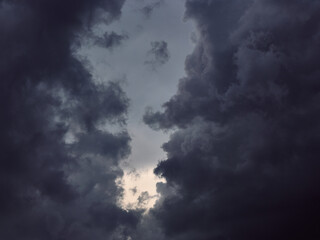 Dark stormy sky. Nature background