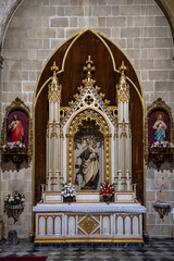 Fototapeta na wymiar Interior of San Miguel church in Jerez de la Frontera in Andalusia, Spain