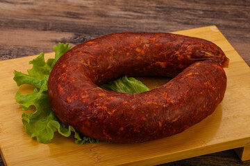 Krakowska sausage over the board