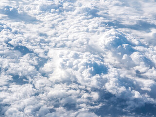 Above the cloud, sky view from airplane window.