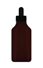 Brown medical bottle. vector illustration