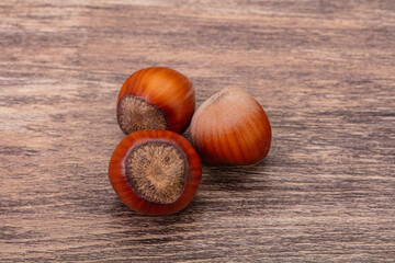 Hazelnut heap isolated over background