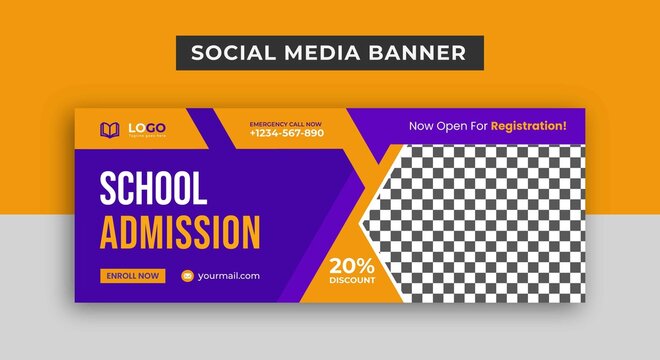 Kids Education  Social Media Cover Or Banner Design Template