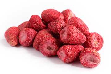 Dehydrated strawberries. Strawberries sliced freeze dried