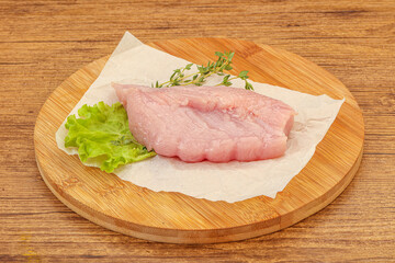 Raw turkey breast steak for cooking