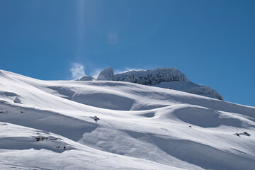 snow covered mountains