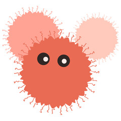 スパイク状の突起の付いたオレンジ色のウイルスや病原菌のイメージ素材