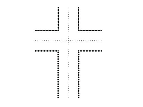 Vector religion cross with halftone dots . Church logo .