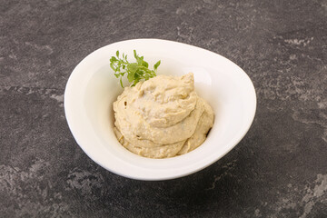 Vegan food - hummus with olive oil