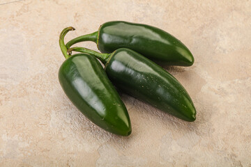 Green raw jalapeno peper heap