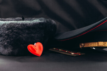 
military uniform of an officer in a heart for congratulations