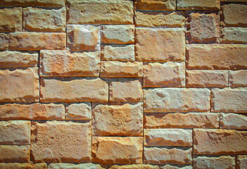 Background of brick wall pattern texture. Selective focus