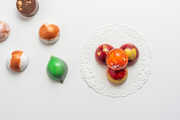 Handmade colorful chocolate, Belgian sweets