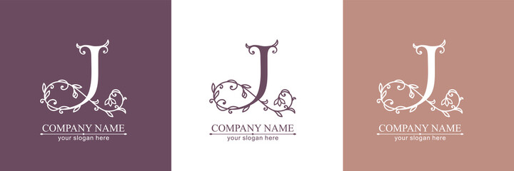 Premium Vector J logo. Monnogram, lettering. Personal logo or sign for branding an elite company.