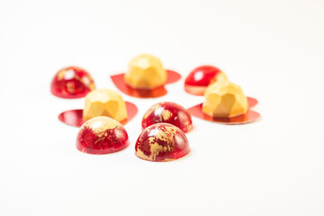 Handmade colorful chocolate, Belgian sweets