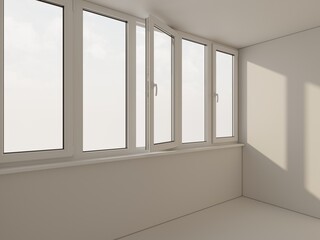 The image of the loggia in the house. 3D Rendering
