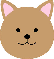 かわいい犬の顔のイラスト