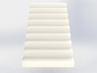 White stairs 3d realistic illustration