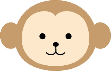 かわいい猿の顔のイラスト