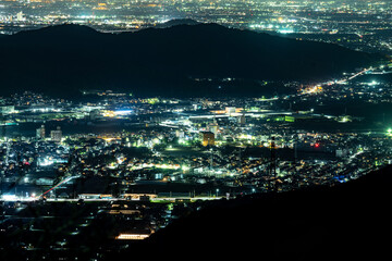 三河湾スカイラインから見た幸田町の夜景