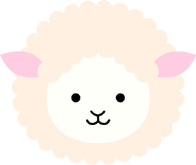 かわいいヒツジの顔のイラスト