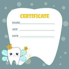 Greeting card with cartoon tooth fairy.