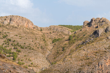 Fototapeta na wymiar Mountainous landscape in La Alpujarra in southern Spain