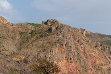 Fototapeta na wymiar Mountainous landscape in La Alpujarra in southern Spain