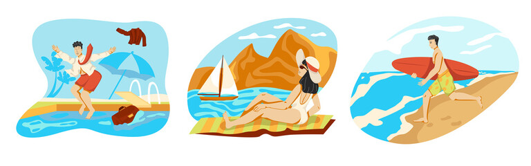 Set of vacation by sea