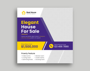 Real estate digital marketing promotion social media cover banner template