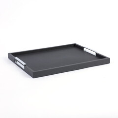 Stylish black leather tray