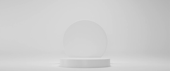 Podium in abstract room, 3d render, 3d illustration,Mock up scene with empty space,product background display.3d stage cosmetic