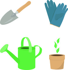 Obraz premium gardening tools set