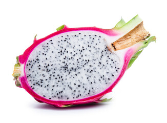 clipping path dragon fruit isolated on white background