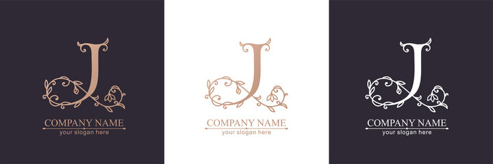 Premium Vector J logo. Monnogram, lettering. Personal logo or sign for branding an elite company.