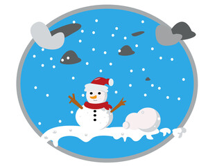 snowman and christmas vector