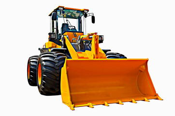 Obraz na płótnie Canvas Illustration front end loader intended for material handling or agricultural needs, isolated on a white background