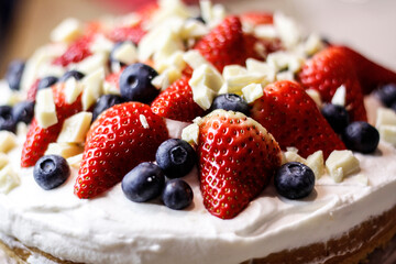 cake with berries
